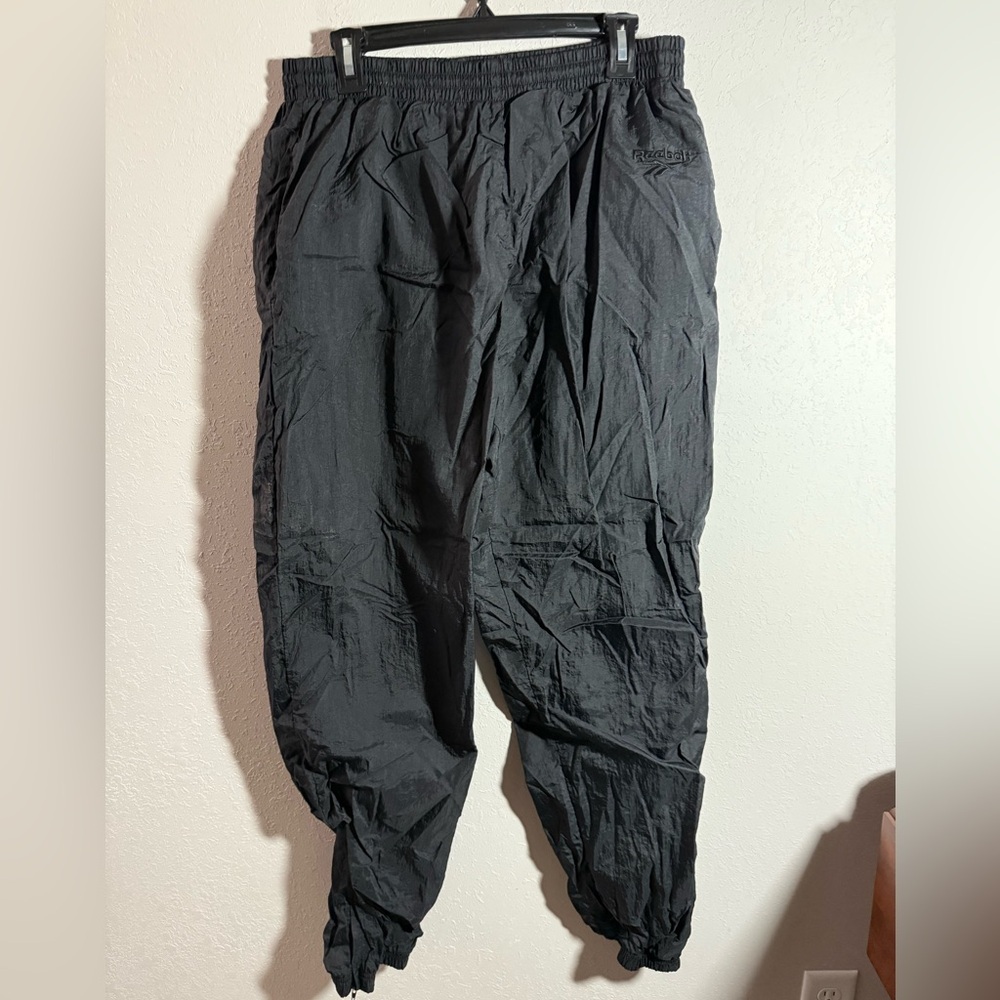 Men’s L Black Reebok 90’s Vintage Swoosh, Athletic, Running Track Pants